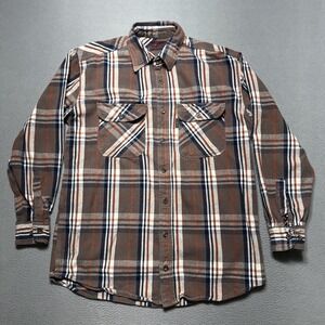 Vintage Five Brothers Shirt Mens Size Large Tall Heavyweight Plaid‎ Flannel READ
